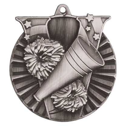 Antique Silver 2" Cheer Victory Medal