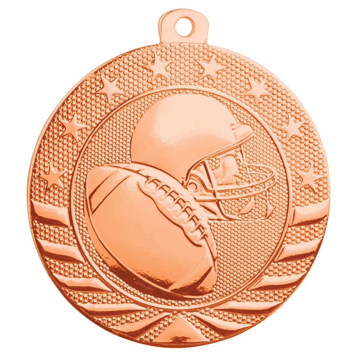 Bright Bronze 2" Football Starbrite Medal