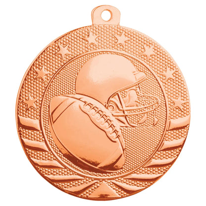 Bright Bronze 2" Football Starbrite Medal