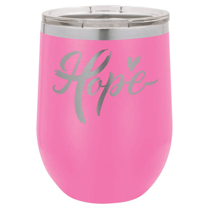 Pink Polar Camel 12 oz. Vacuum Insulated Stemless Wine Tumbler with Lid
