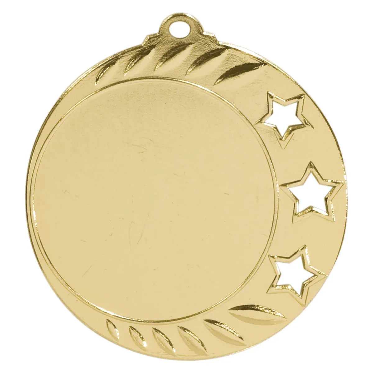 Bright Gold 2 3/4" 3-Star 2" Insert Holder Medal