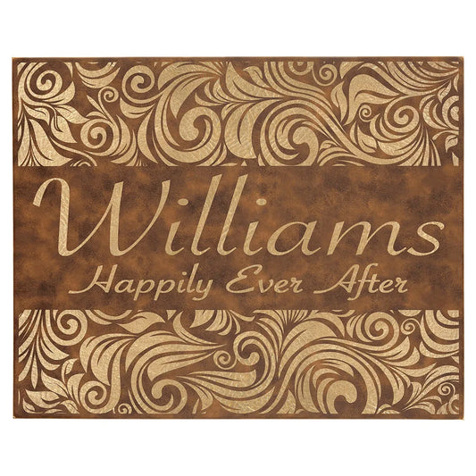 Rustic/Gold 16" x 20" Laserable Leatherette Wall Decor with Sawtooth Hanger