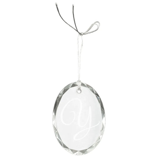 3" Crystal Faceted Oval Ornament