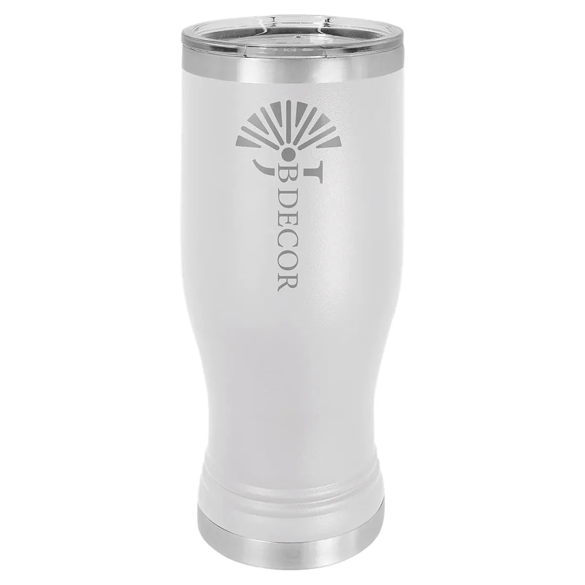 White 20 oz. Pilsner with Clear Polar Camel Lid