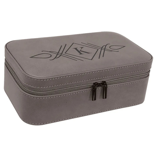 Gray 7 1/2" X 4 1/2" Laserable Leatherette Jewelry Box