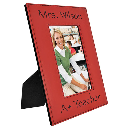 Red 4" x 6" Laserable Leatherette Photo Frame