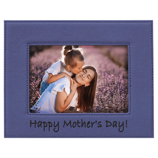 Purple 5" x 7" Laserable Leatherette Photo Frame