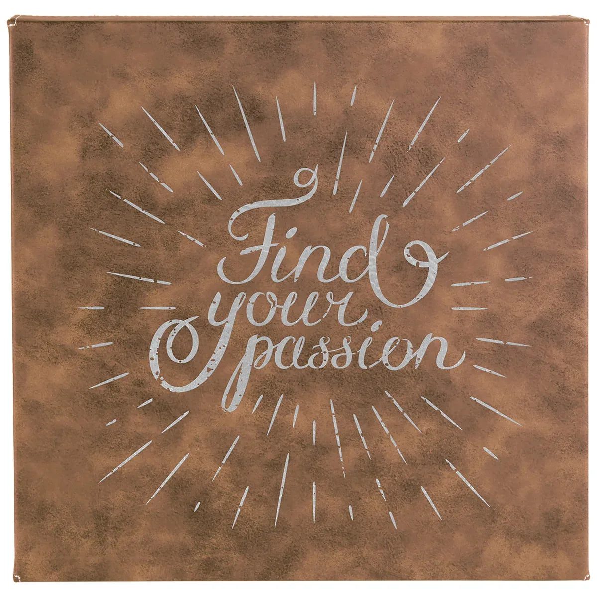 Rustic/Silver 10" x 10" Laserable Leatherette Wall Decor with Sawtooth Hanger