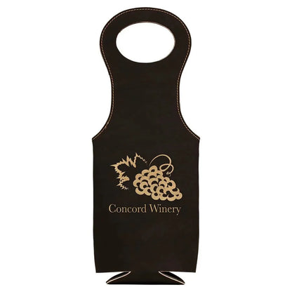 Black/Gold Laserable Leatherette Wine Bag