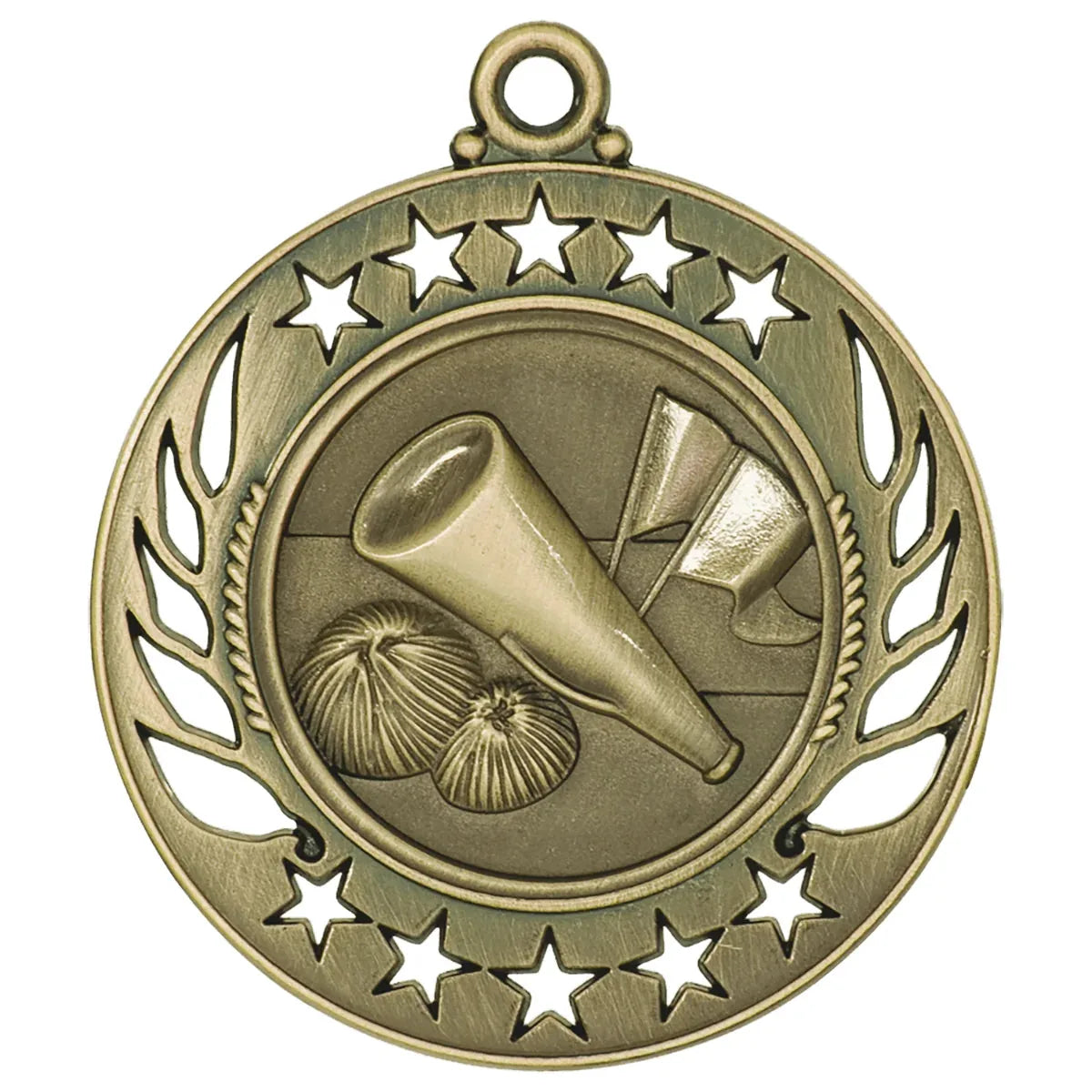Antique Gold 2 1/4" Cheer Galaxy Medal