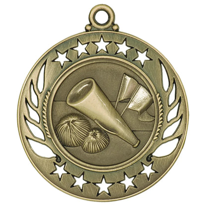 Antique Gold 2 1/4" Cheer Galaxy Medal