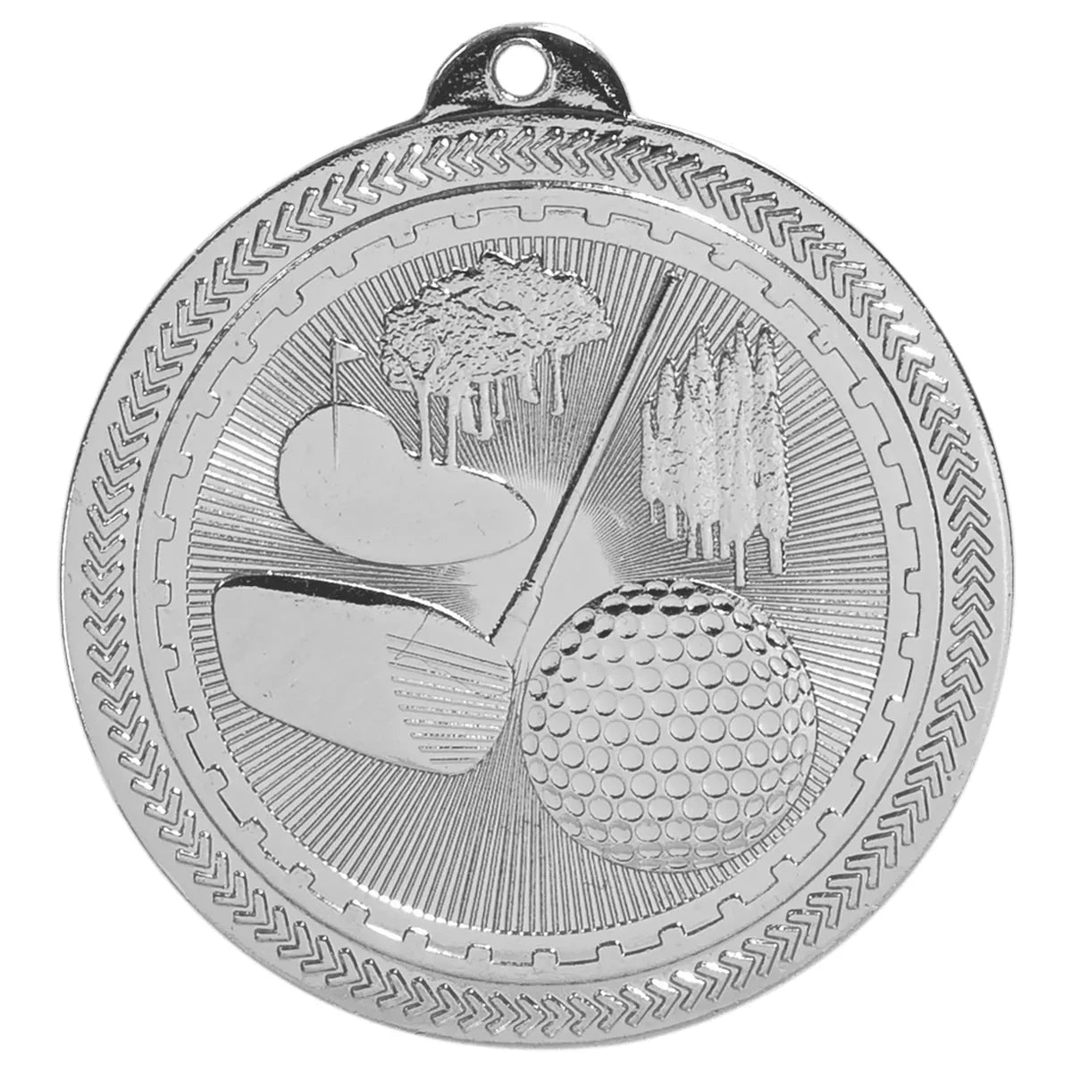 Bright Silver 2" Golf Laserable BriteLazer Medal