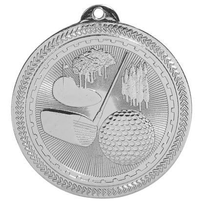 Bright Silver 2" Golf Laserable BriteLazer Medal