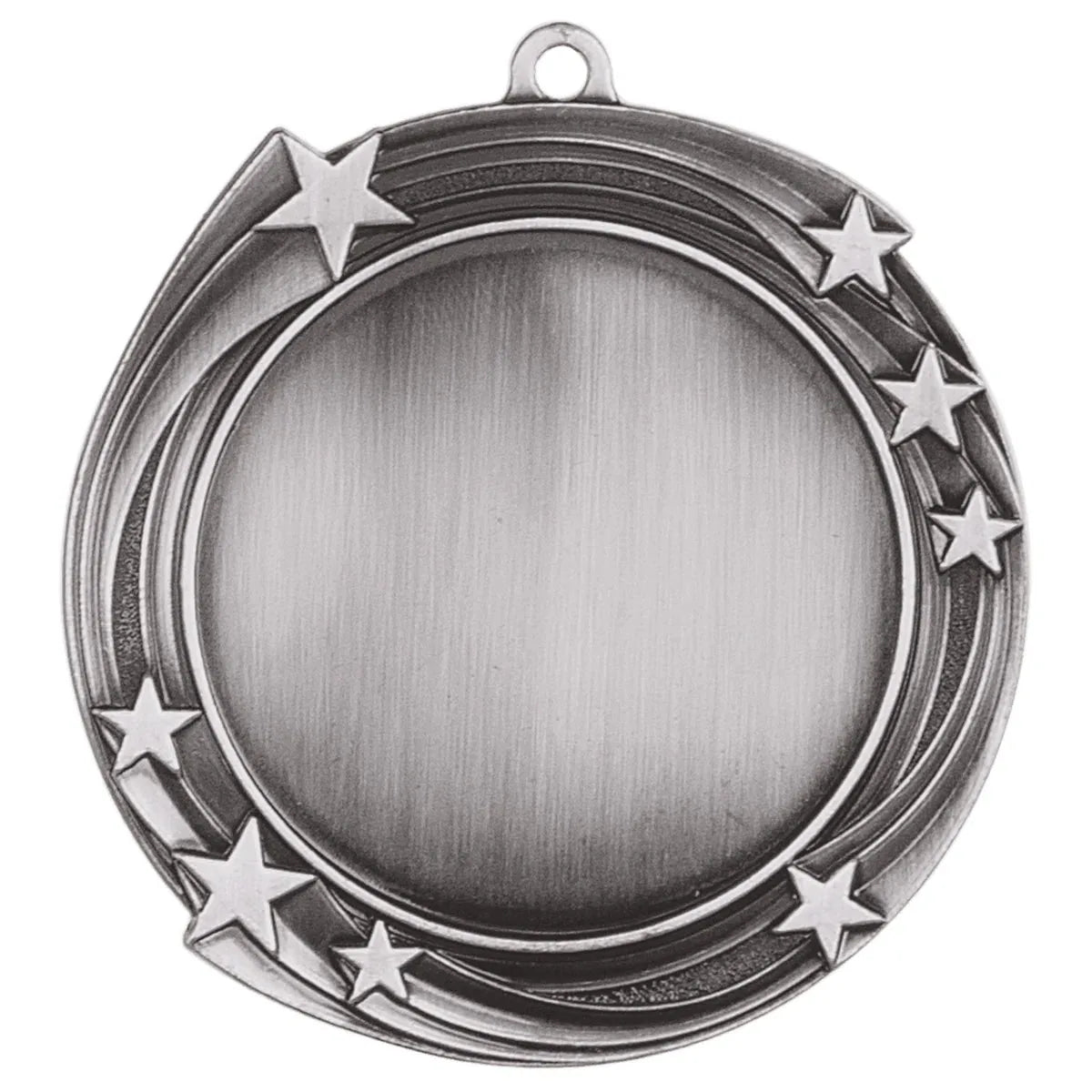 Antique Silver 2 3/4" Swirling Star 2" Insert Holder Medal
