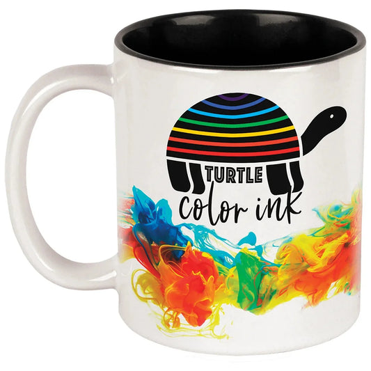 White Black 11 oz. Sublimatable Ceramic Mug