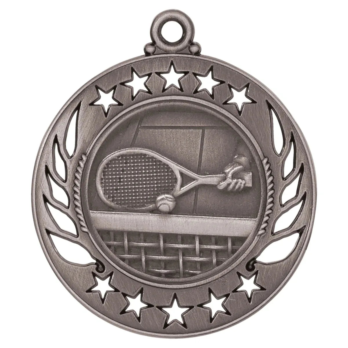 Antique Silver 2 1/4" Tennis Galaxy Medal
