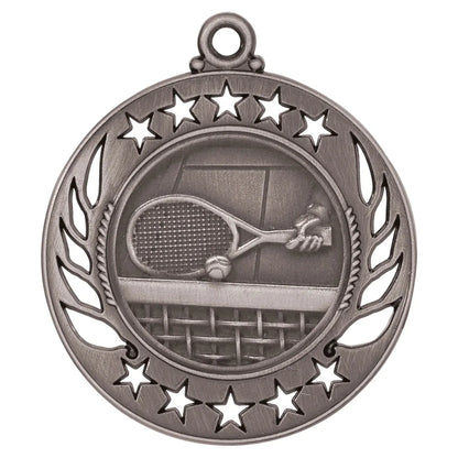 Antique Silver 2 1/4" Tennis Galaxy Medal