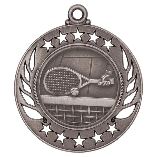 Antique Silver 2 1/4" Tennis Galaxy Medal