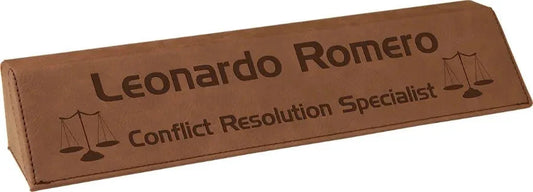Custom Laserable Leatherette Desk Wedge (10 1/2") — Engraved | Corporate Branding