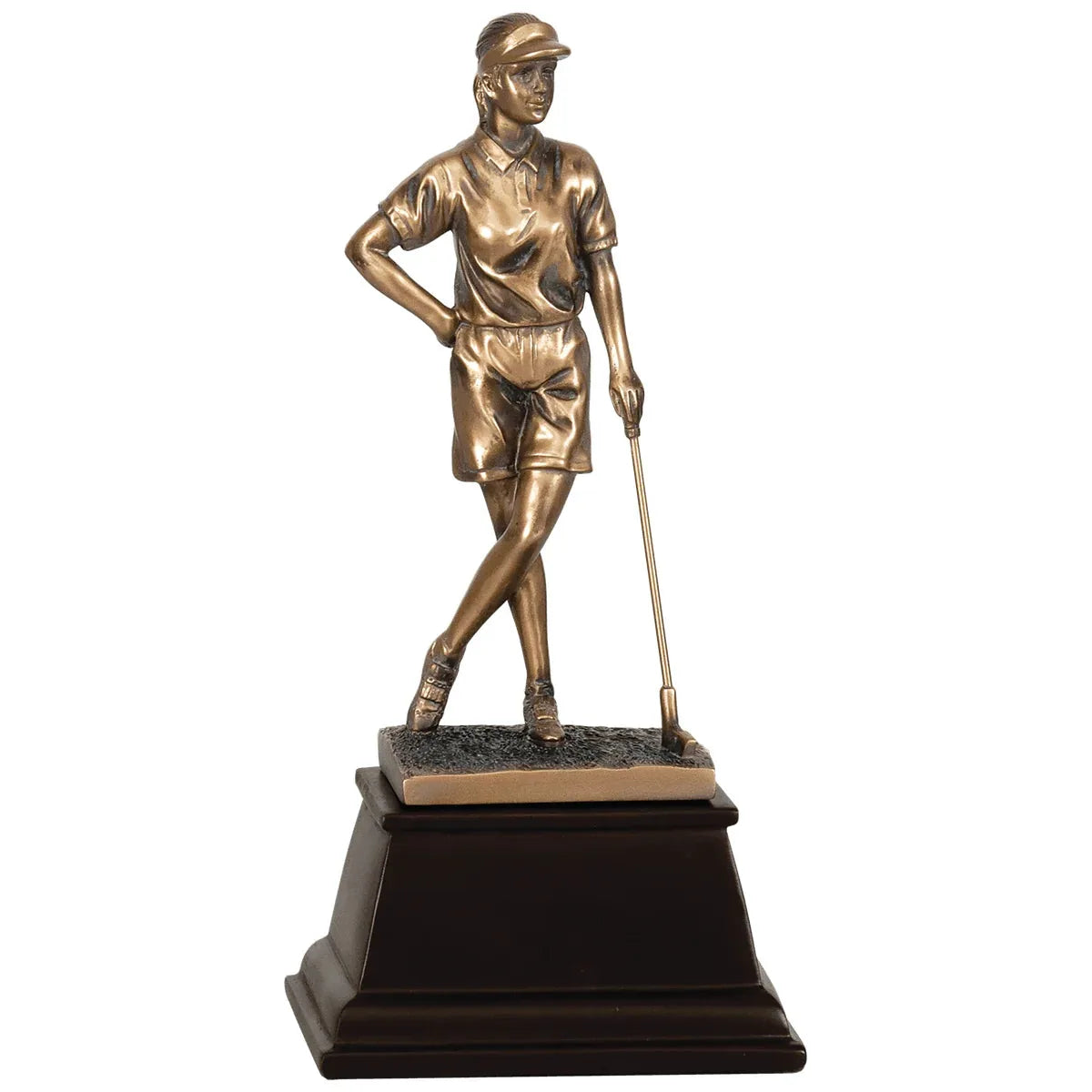 9" Bronze Female Golf Resin Award