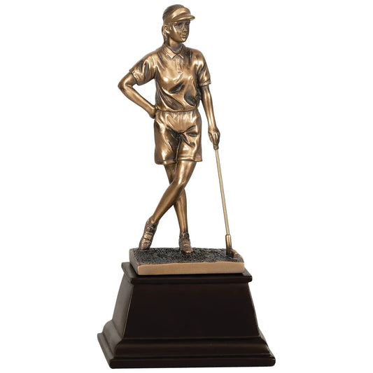 9" Bronze Female Golf Resin Award