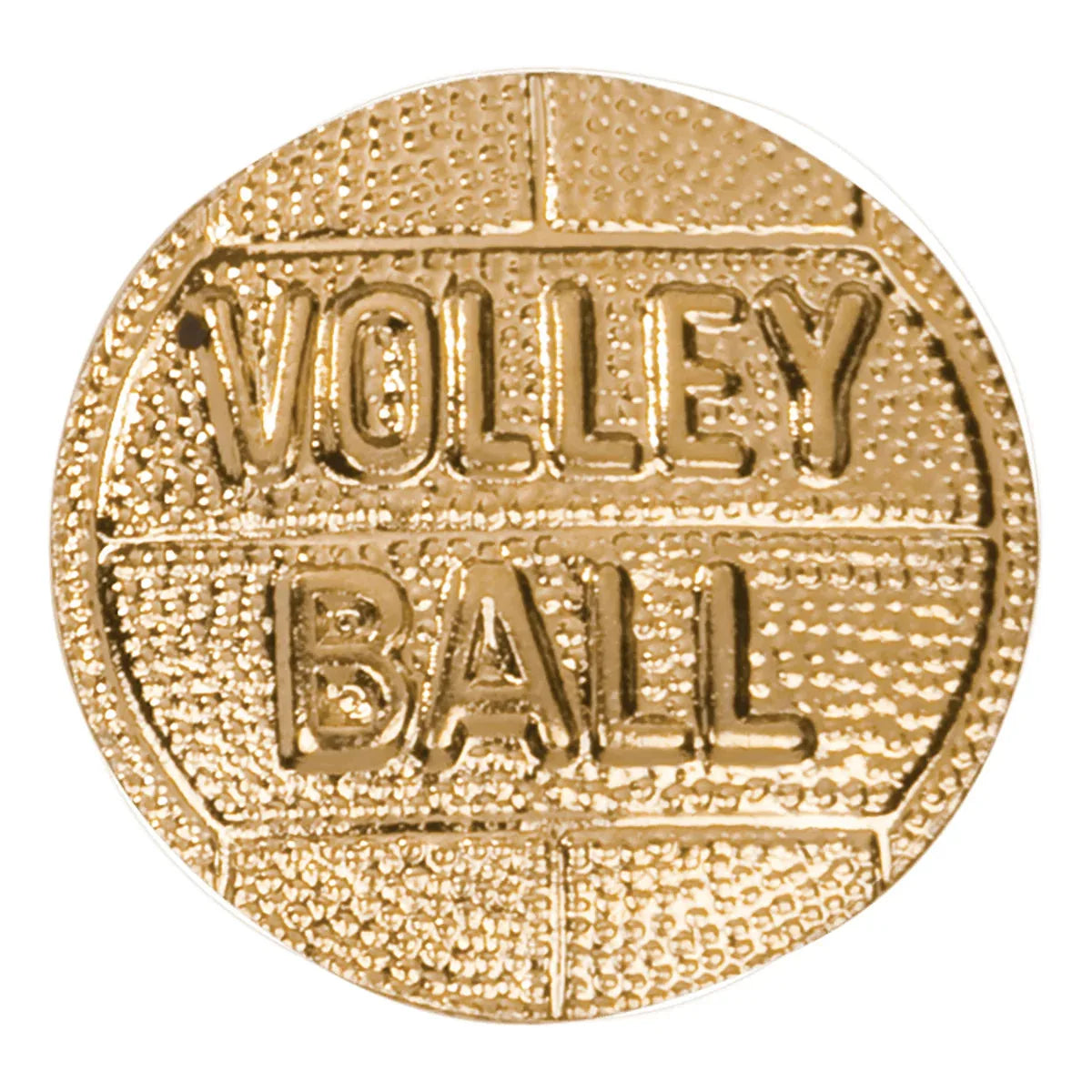 Gold Volleyball Metal Chenille Letter Insignia