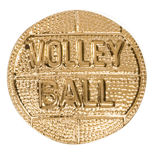 Gold Volleyball Metal Chenille Letter Insignia