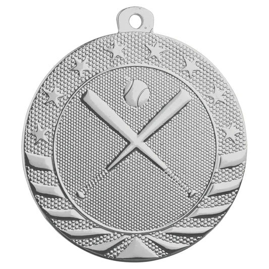 Bright Silver 2" Baseball/Softball Starbrite Medal