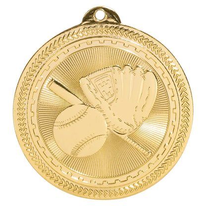Bright Gold 2" Baseball/Softball Laserable BriteLazer Medal