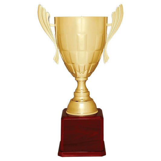 Gold Metal Cup Trophy 26 1/2" — Custom Engraved | Fully Assembled & Boxed