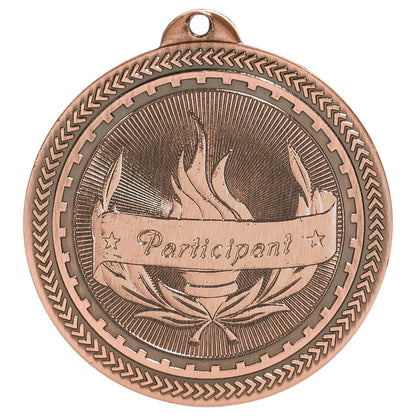 Antique Bronze 2" Participant Laserable BriteLazer Medal