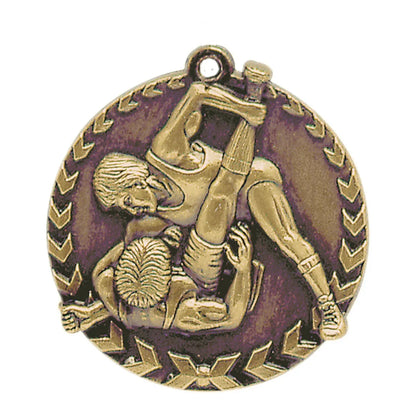 Antique Gold 1 3/4" Wrestling Millennium Medal