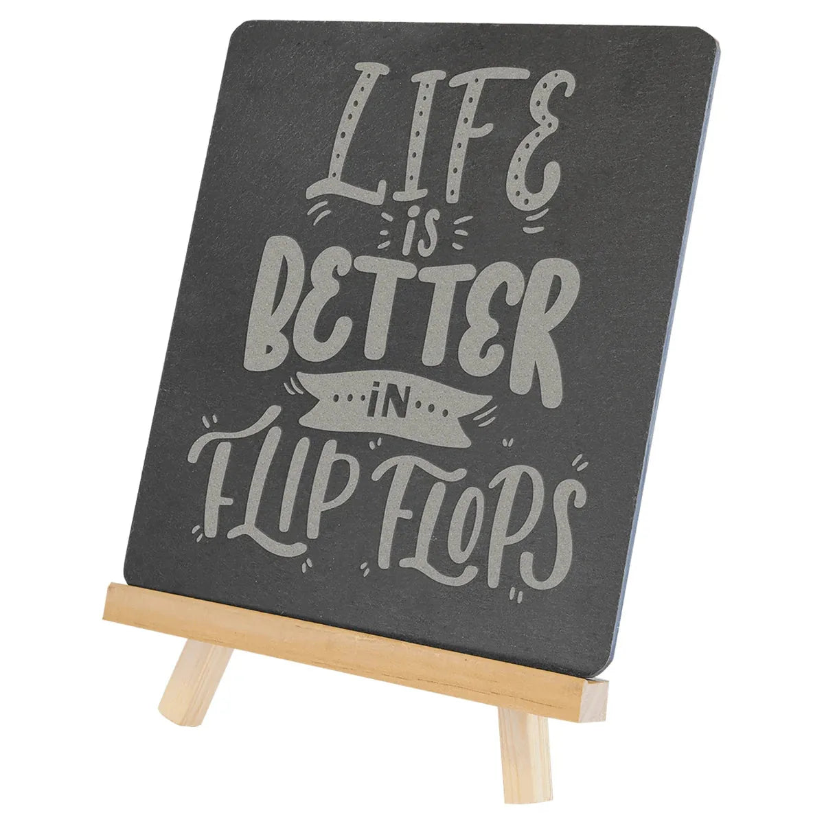 6 3/4" x 7 3/4" Wood/Slate Easel