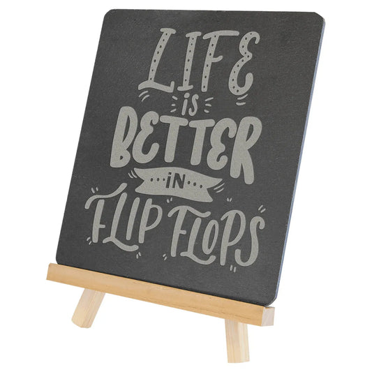 6 3/4" x 7 3/4" Wood/Slate Easel