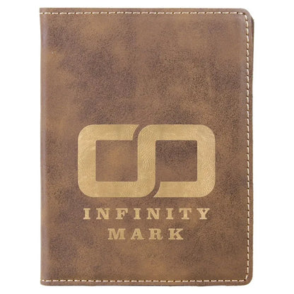 Rustic/Gold 4 1/4" x 5 1/2" Laserable Leatherette Passport Holder