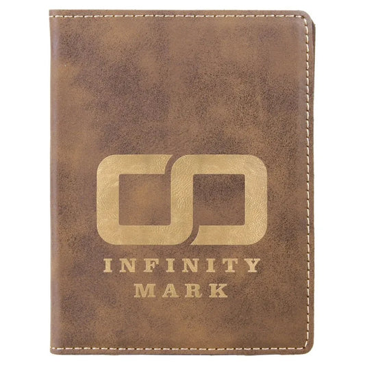 Rustic/Gold 4 1/4" x 5 1/2" Laserable Leatherette Passport Holder