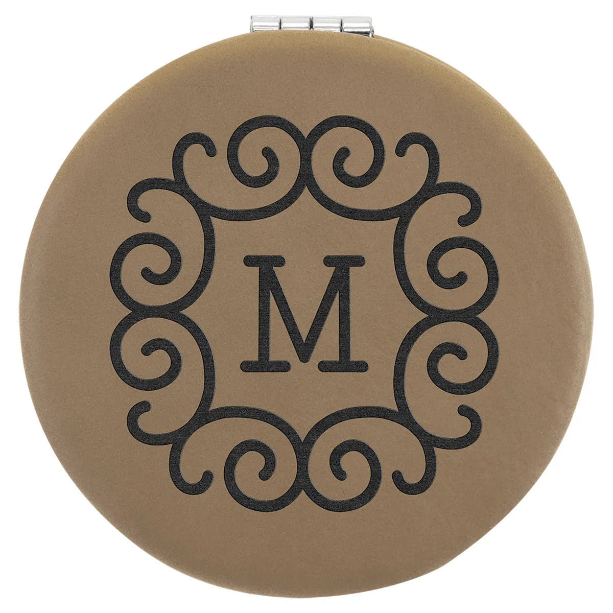 Custom Laserable Leatherette Compact Mirror (2 1/2") — Branded | Personalized