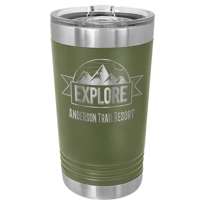 Olive Green Polar Camel 16 oz. Pint with Slider Lid