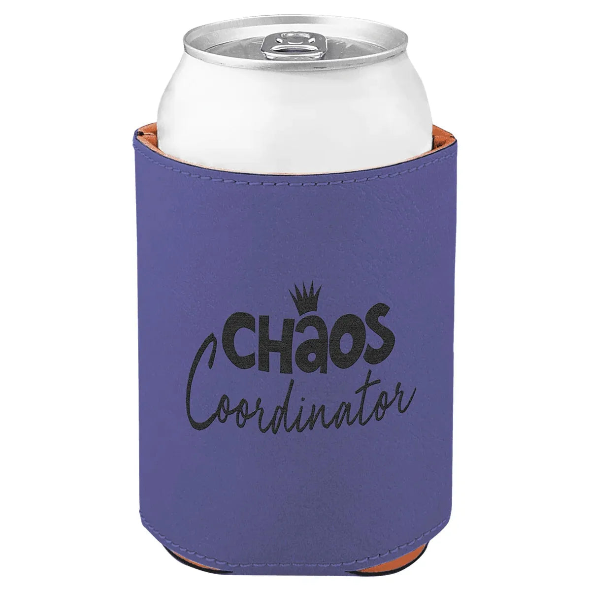 Purple 3 3/4" Laserable Leatherette Beverage Holder