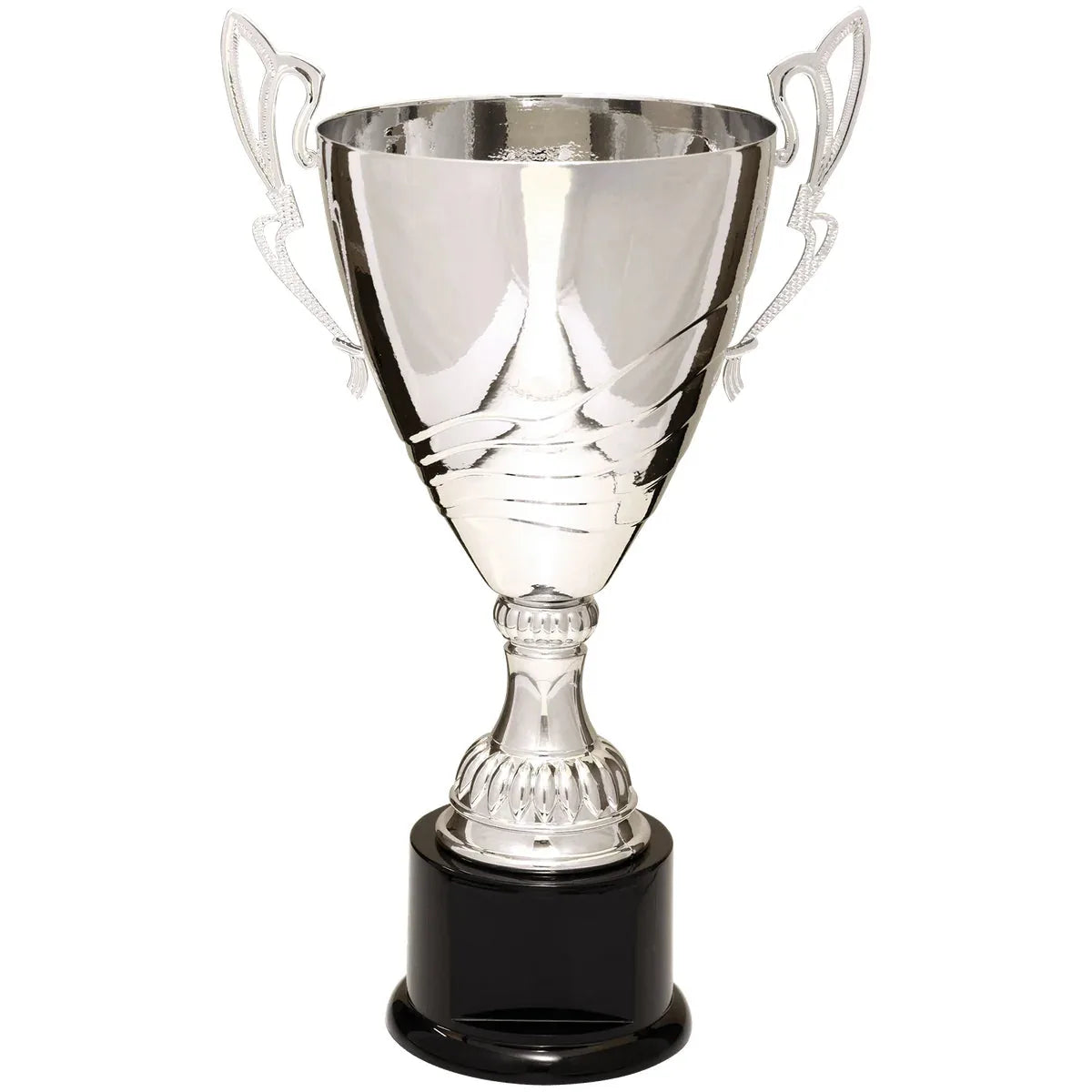Silver 16 3/4" Completed Metal Cup Trophy on Plastic Base