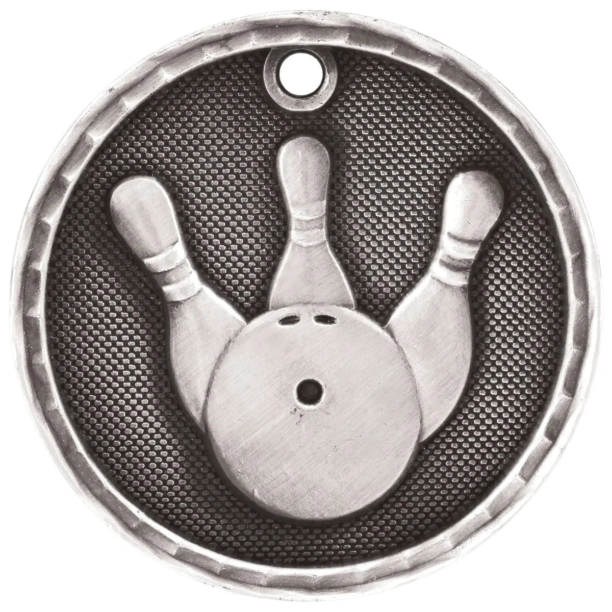 Antique Silver 2" 3D Bowling Medal