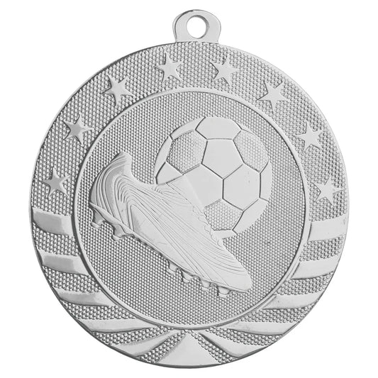 Bright Silver 2 3/4" Soccer Starbrite Medal