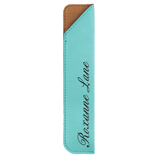 Teal 6 1/4" Laserable Leatherette Pen Sleeve