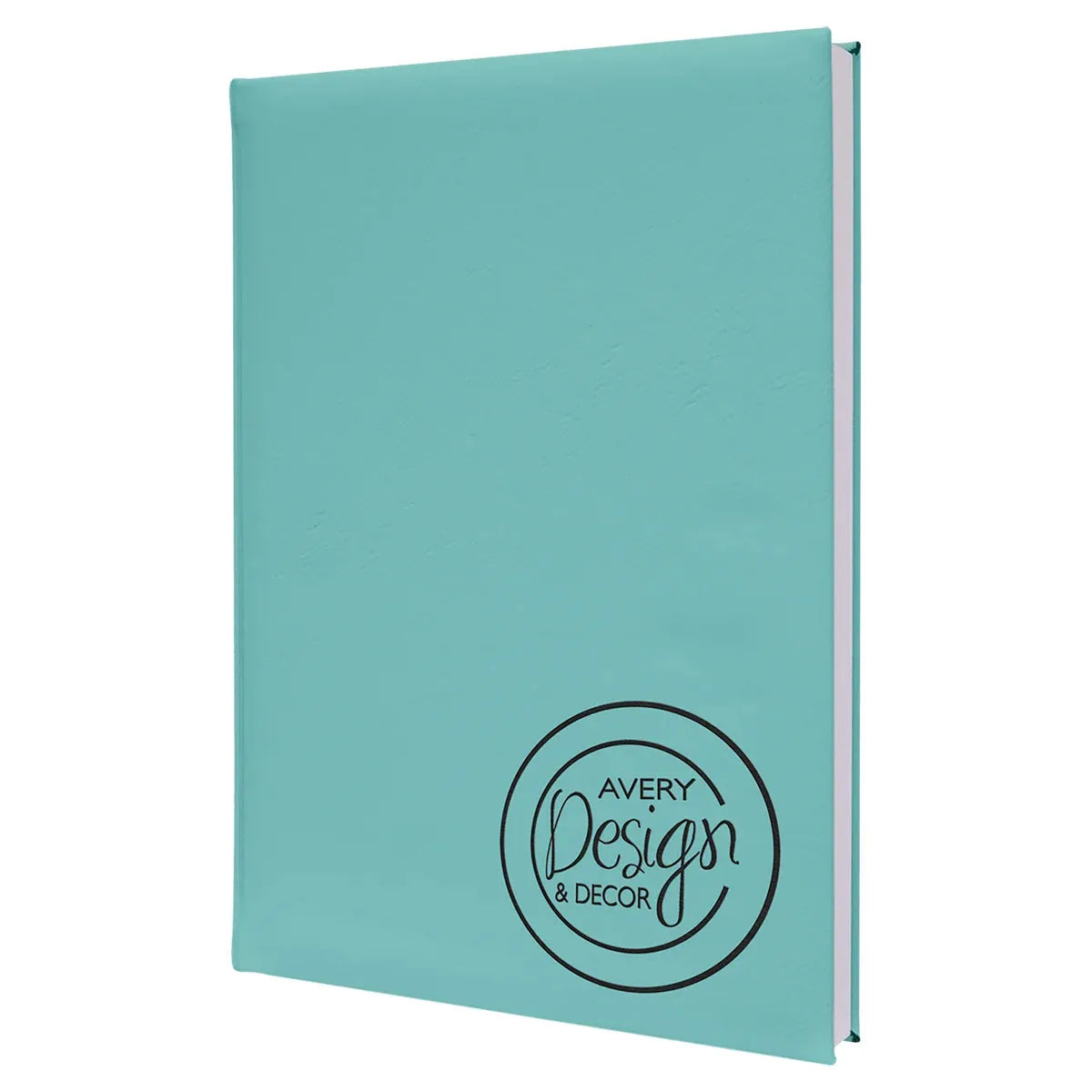 Teal 7" x 9 3/4" Laserable Leatherette Sketch Book with Unlined Notepad