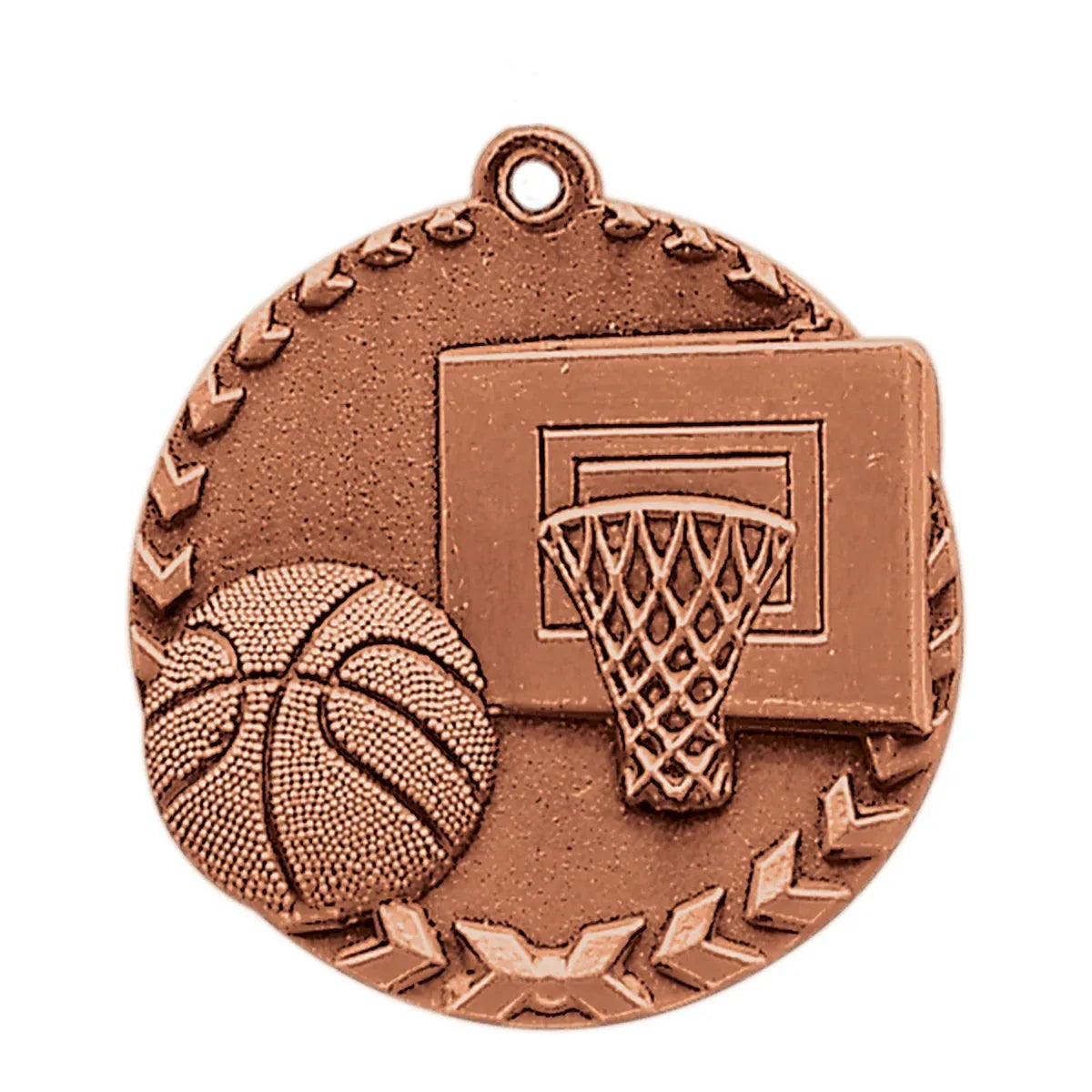 Antique Bronze 1 3/4" Basketball Millennium Medal