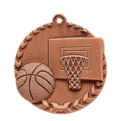 Antique Bronze 1 3/4" Basketball Millennium Medal