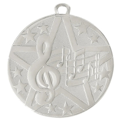 Silver 2" Superstar Music Medal