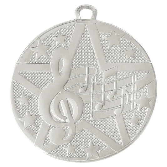 Silver 2" Superstar Music Medal