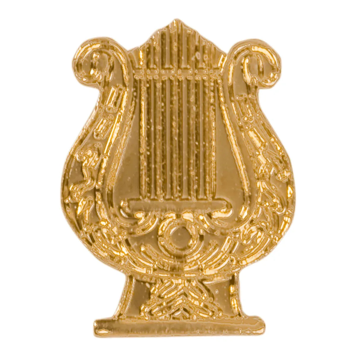 Gold Music Lyre Metal Chenille Letter Insignia