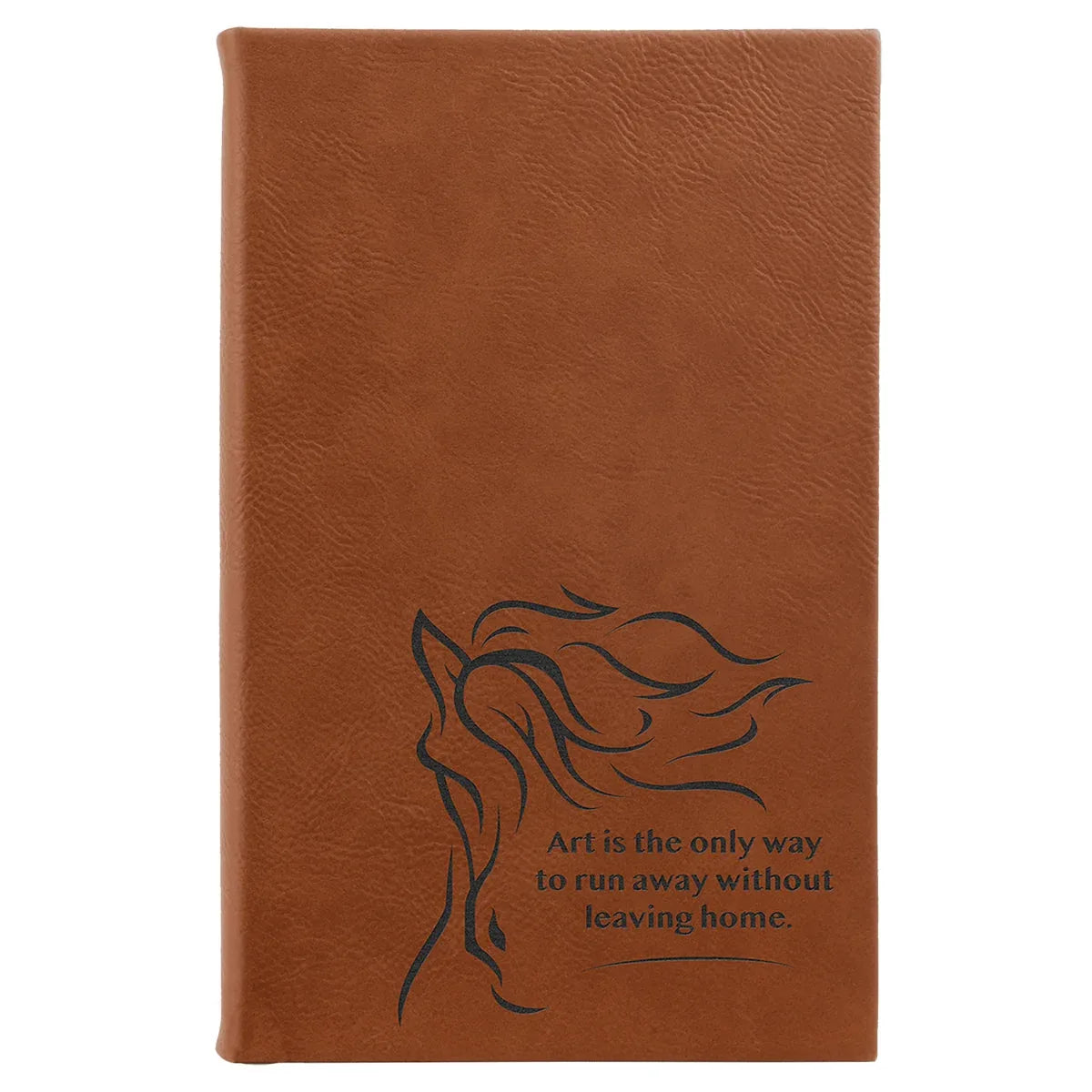 Rawhide 5 1/4" x 8 1/4" Laserable Leatherette Sketch Book with Unlined Notepad